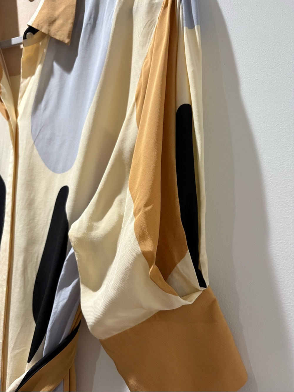 & Other Stories Beige and Cream Patterned Shirt Dress 6 two small stains see pic - Picture 3 of 15